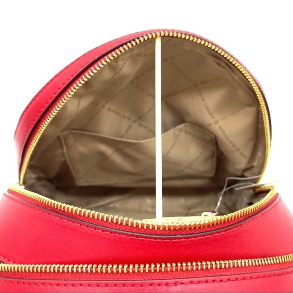 Michael Kors Medium Jaycee Backpack Red/Gold - Picture 9 of 12